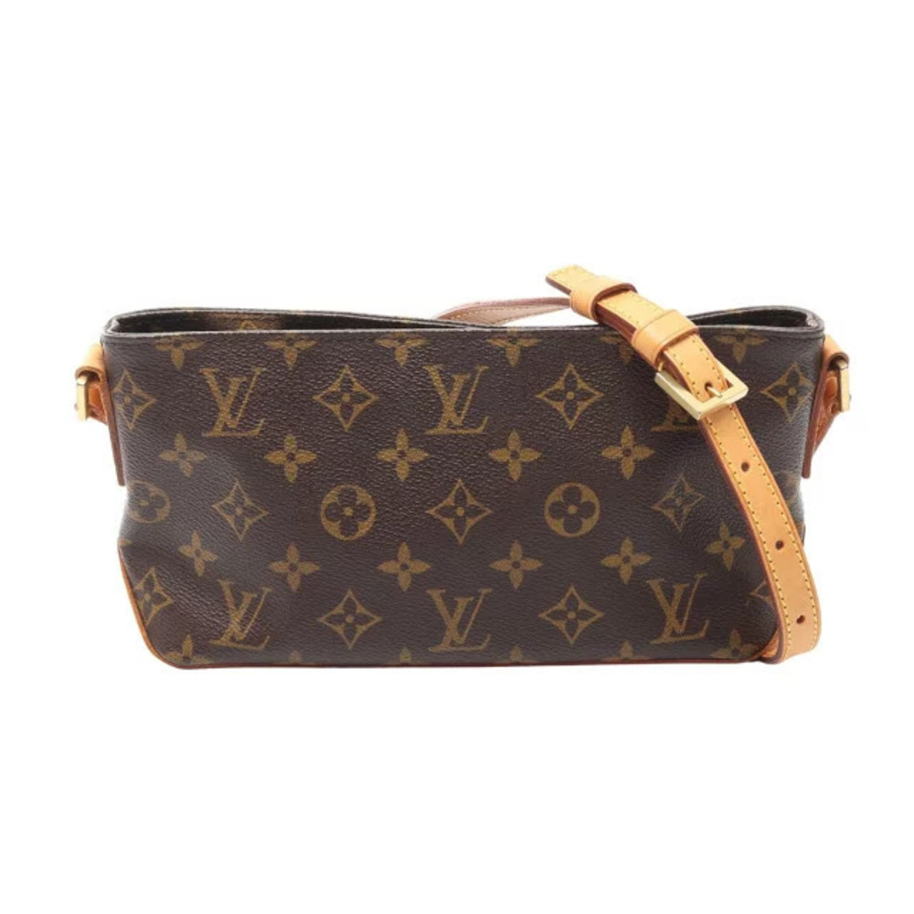Louis Vuitton Trotteur Monogram Shoulder Bag Canvas Leather Brown